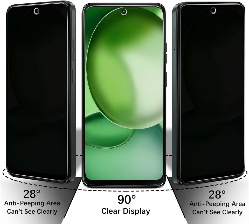 Pack de 2 protectores de pantalla de privacidad para Motorola Moto G 5g (2025) anti espía Foto 3 de 4