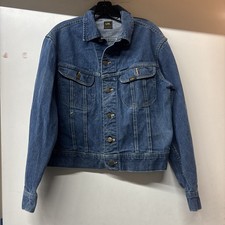VINTAGE LEE DENIM JACKET SANFORIZED PATD- 153438 21" UNION MADE SUPER COOL