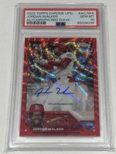 2023 JORDAN WALKER TOPPS CHROME UPDATE RED WAVE RC AUTO REFRACTOR 3/5 - PSA 10