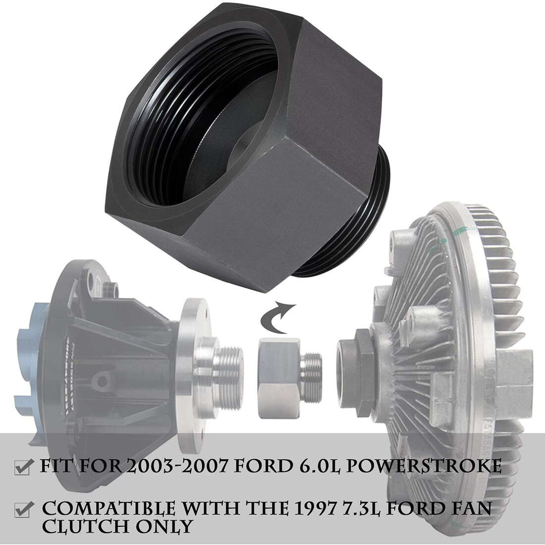 Bulletproof Diesel Mechanical Fan Clutch Adapter - For 6.0L Powerstroke Diesel