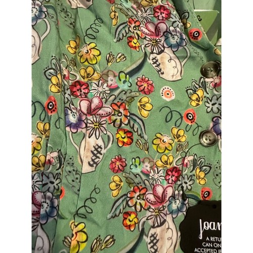 Joanie Clothing Barb Blue Floral Vase Print Tea Dress NEW 16 - Picture 2 of 4