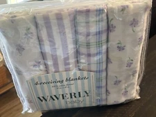 4 Pack of Waverly Baby Girls Receiving Blankets New in Packaging