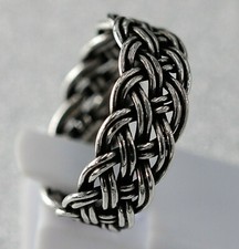 massiv Sterling Silberring 925 Flechtring Keltisch Stil Gothic offen/verstellbar