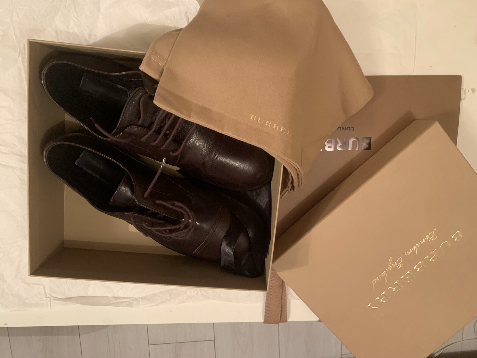 Men Burberry Prorsum Runway shoes Brown New With Box, Dust Bag/ Gift Bag Italy