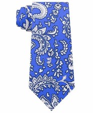 New Mens Tommy Hilfiger Blue Central Paisley Silk Neck Tie Necktie