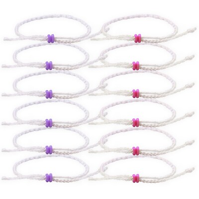 12 pack UV Solar Color Changing Braided Friendship Bracelet Pack