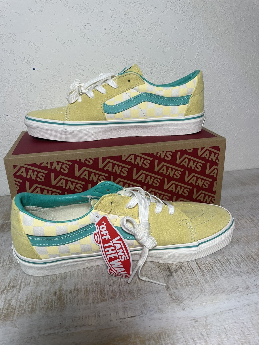 Vans SK8 Low Yellow Checkerboard Green Womens 10 Men’s New In Box