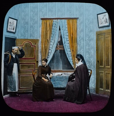 Magic Lantern Slide LITTLE GLORYS MISSION NO6 C1890 PHOTO VICTORIAN STORY SCHAUSPIELER