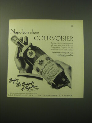 1948 Courvoisier Cognac Ad - Napoleon chose Courvoisier