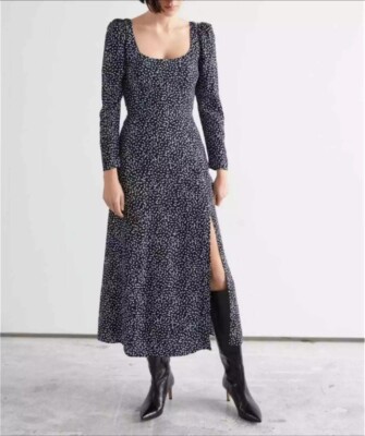 & other stories satin square neck midi dress & OTHER STORIES Square Neck Midi Slip Dress