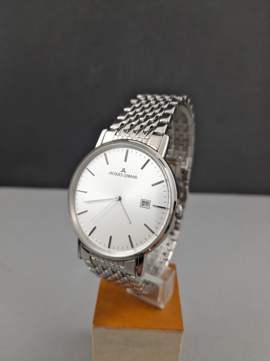 Jaques Lemans Herrenuhr Armbanduhr Edelstahl Quartz