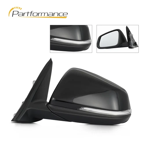 Gloss Black Heated Mirror Memory Signal LH For BMW X1 2016-2021 Driver Side 5Pin