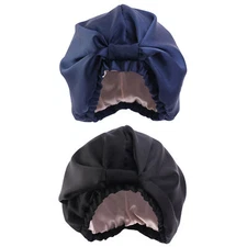 US Women Satin Night Sleep Cap Hair Bonnet Hat Silk Head Cover Wide Elastic Band