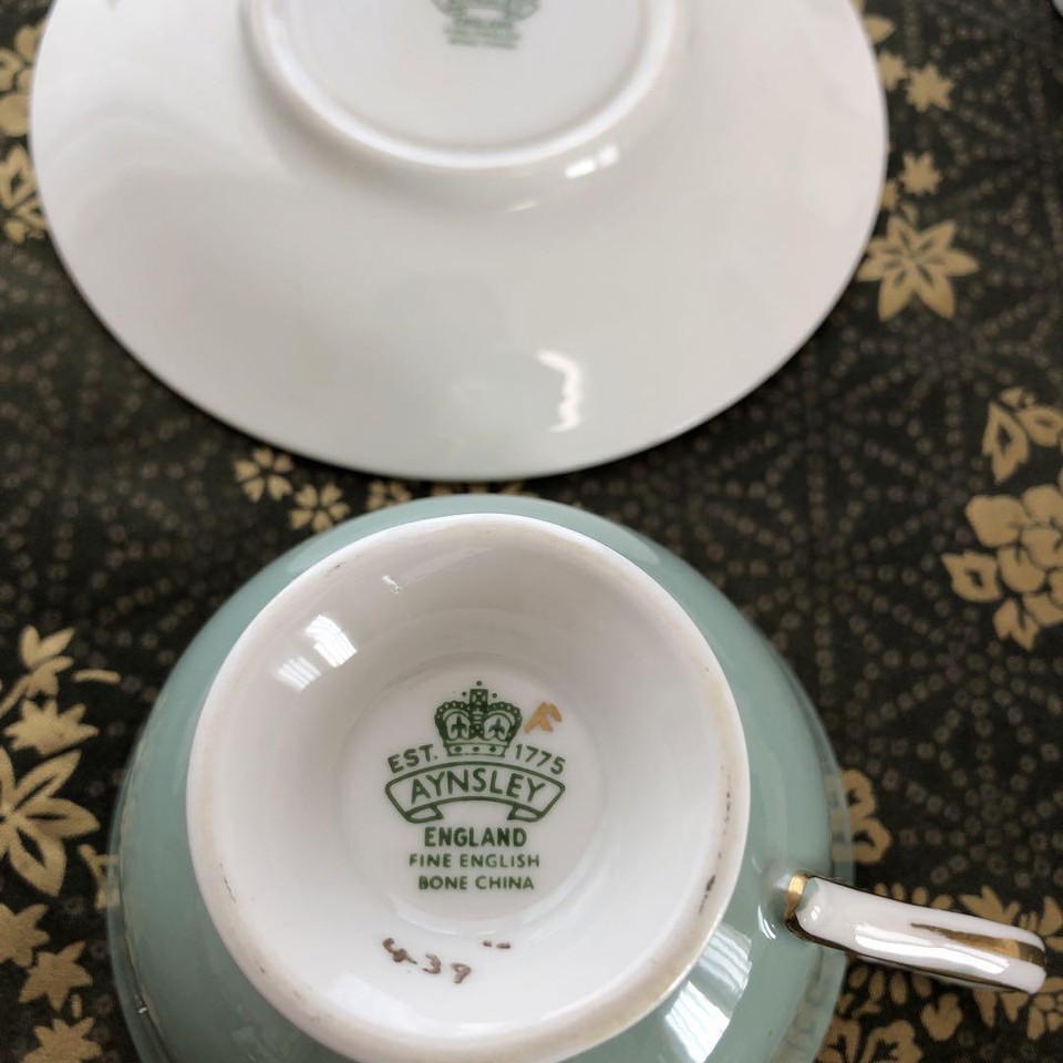 Vintage Aynsley Orchard Gold Cup And Saucer & D.jones Sign Plate set eBay