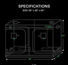 VIVOSUN Grow Tent . With 6in Infiniti Cloudline Fan