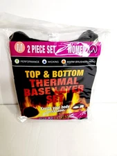 Polar Extreme Women's Thermal Base Layer 2 pc. Set (Top & Bottom) Black Size M