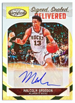 2018-19 Certified Malcolm Brogdon Signed Sealed Delivered Gold Auto #SSD-MBR /10
