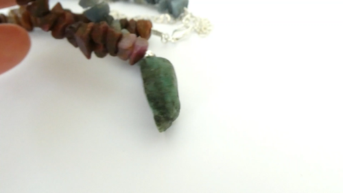 Crystal Emerald, Ruby and Sapphire Natural Rough Gemstone Necklace Video - Video 1 of 1