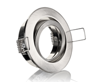 6X Led Einbaustrahler Einbaurahmen EisengebüRstet Rund Schwenkbar GU10 GU5.3