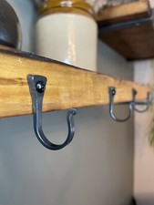 Large Black Hand Forged Blacksmith Horseshoe Nail Hook