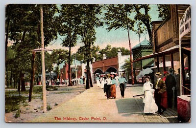 Postcard OH Cedar Point Ohio The Midway Cedar Point Amusement Park ...
