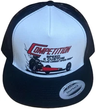 COMPETITION SPEED & CUSTOM Dallas Speedshop Flat Brim Trucker Hat White/Black