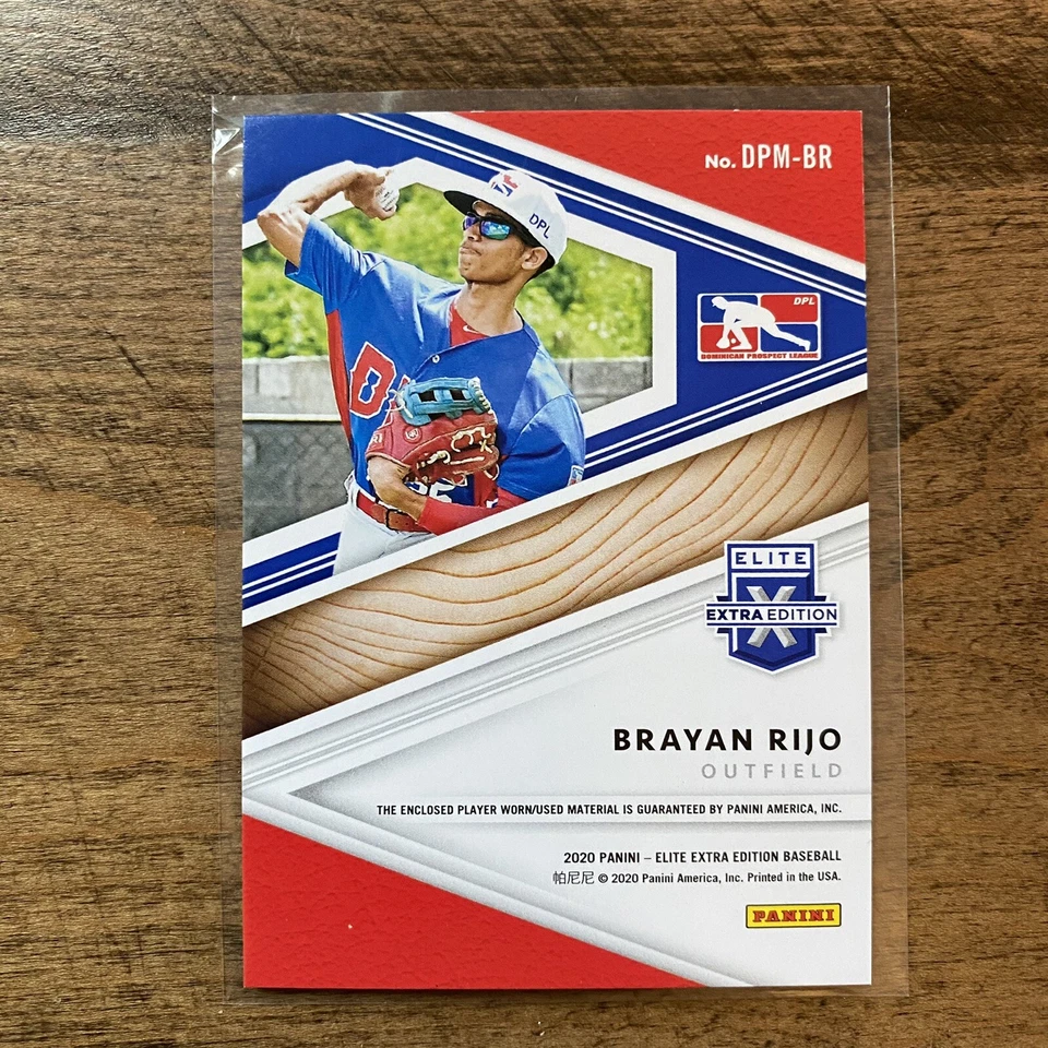 Brayan Rijo 2020 Panini Elite Extra Edition DPL Material Orange #d /199 Relic RC - Image 2 of 3