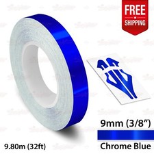Chrome Blue 38 9mm Roll Pin Stripe Car Striping Line Tape Decal Vinyl Sticker Chrome Blue 38 9mm Roll Pin Stripe Car Striping Line Tape Decal Vinyl Sticker