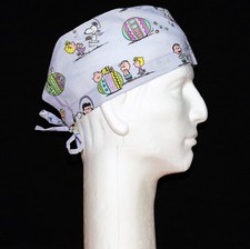 Peanuts Gang Easter Theme Light Purple Scrub Hat