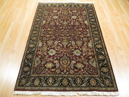 4x6 Floral Intricate Allover-Pattern Handmade Knotted Wool Oriental RUG 580614 - Picture 2 of 12