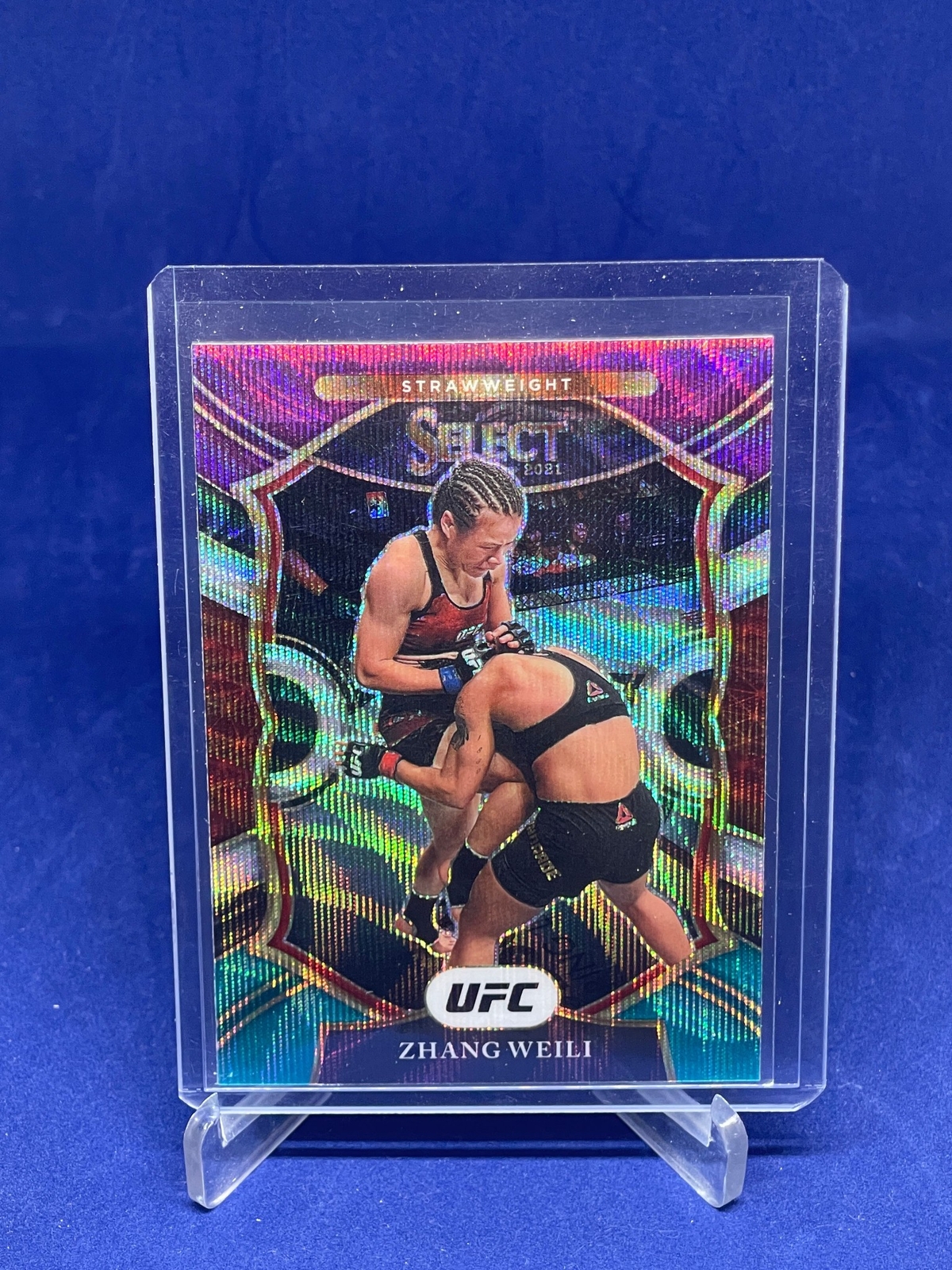 ZHANG WEILI 2021 PANINI SELECT UFC CONCOURSE TRI COLOR WAVE PRIZM #93
