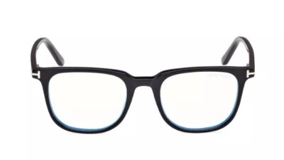Tom Ford FT 5916 B 001 Shiny Black /Clear Square Men's