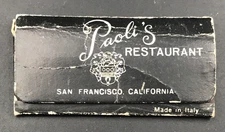 Paoli's Restaurant San Francisco SF CA Matchbook Used 10 Unstruck Made in Italy