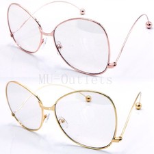 New Clear Lens Cat Eye Fashion Sunglasses Retro Vintage Style Metal Frame 1037 