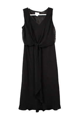 Ann Taylor LOFT Midi Dress Womens Size 6 Black 100% Silk Elegent Classic  Flowy | eBay