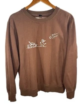 Romwe Sweatshirt Adult Medium Cartoon Dinosaur Crewneck Brown