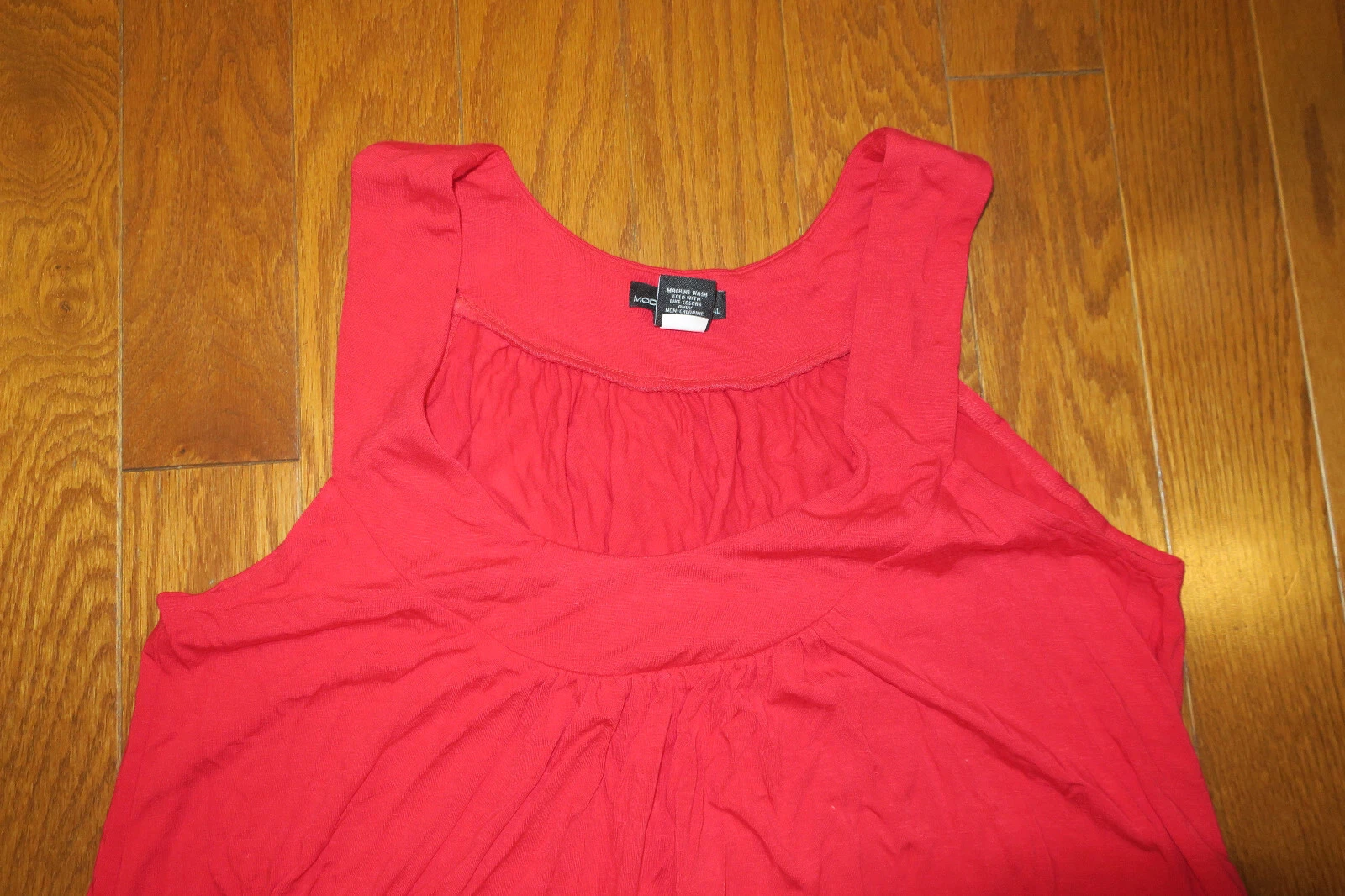 UNDERCOVER M HOLE ❤️ VICTORIA'S SECRET MODA ❤️ ABITO ESTIVO ❤️ TOP TEE COTONE SPIAGGIA 39" ROSSO