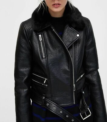 zara leather jacket with fur