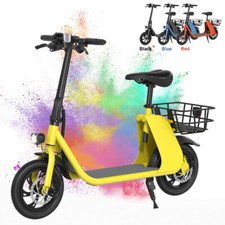 Electric Scooter Adult Long Range E-scooter w/Seat Carry Basket UL 2849Certified