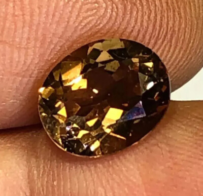Champaign Topaz Gemstone Faceted Oval 11x9mm 4.55ct Warm Gold Tan Treated W37