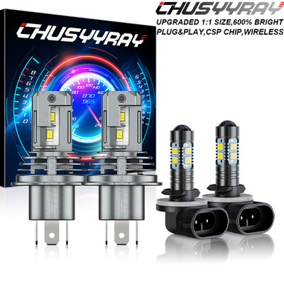 4x H4 881 LED Headlight Fog Lights Bulbs Combo Kit For Hyundai Accent 2000-2013