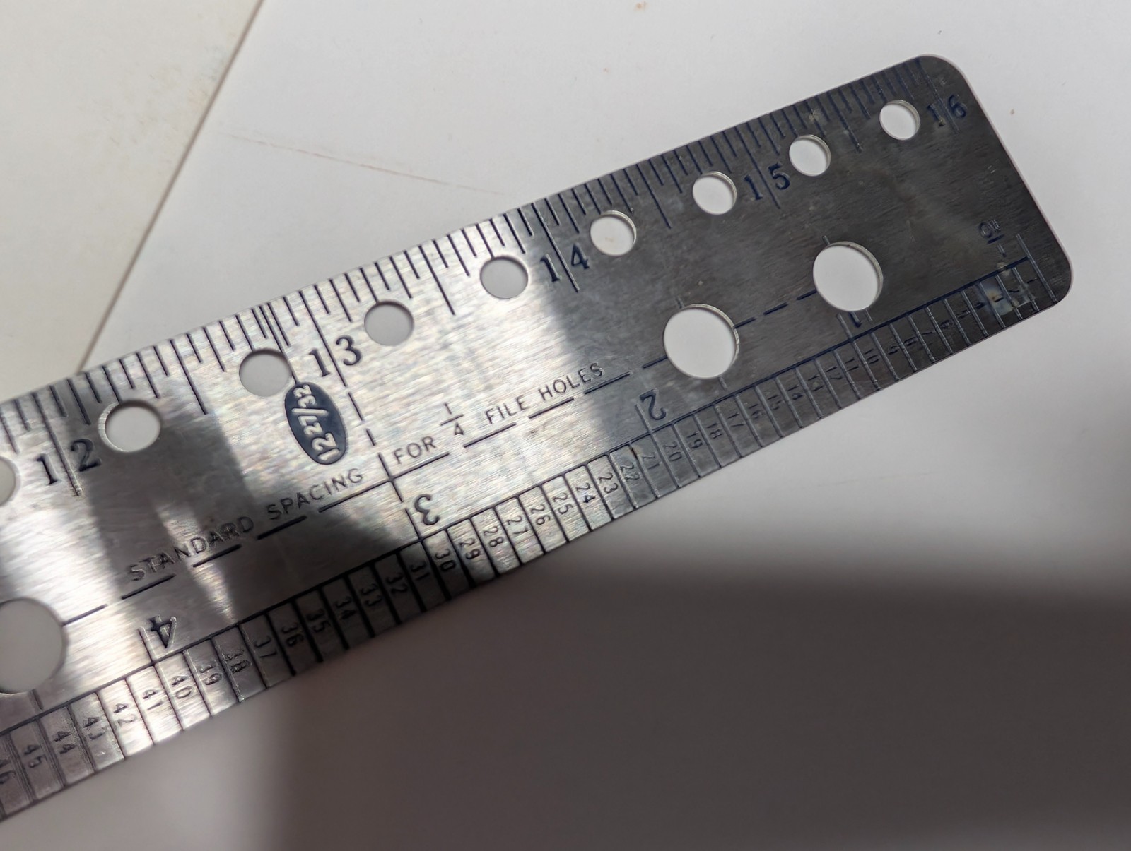 как выглядит Vtg Standard Register 16" Metal Data Ruler Forms Handling Systems Layout Gauge фото