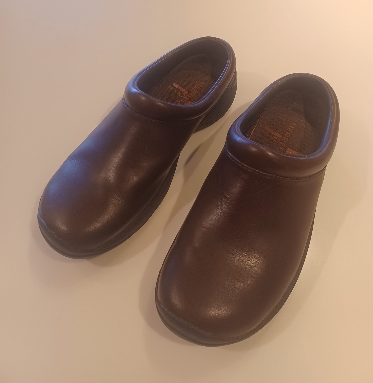 MERRELL Merrill J66292 Encore Nova zoccoli scivoli in pelle marrone liscio scarpe donna 6