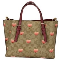 Coach Mollie SMALL Tote 25 Heart PINK Love Khaki CA252  Zip Wallet CA794  Vial
