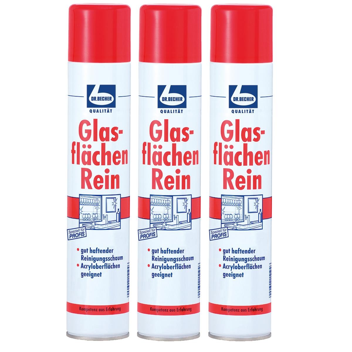 Dr. Becher Glasflächen Reiniger 500ml Fensterreiniger (3er Pack)