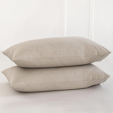 Bedding Pillowcases Pack of 2 100 Washed Cotton Linen like Textured Breathable