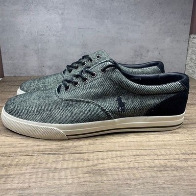 Polo Ralph Lauren~Vaughn~Tweed Wool Herringbone upper and Black Suede Trim Sneak