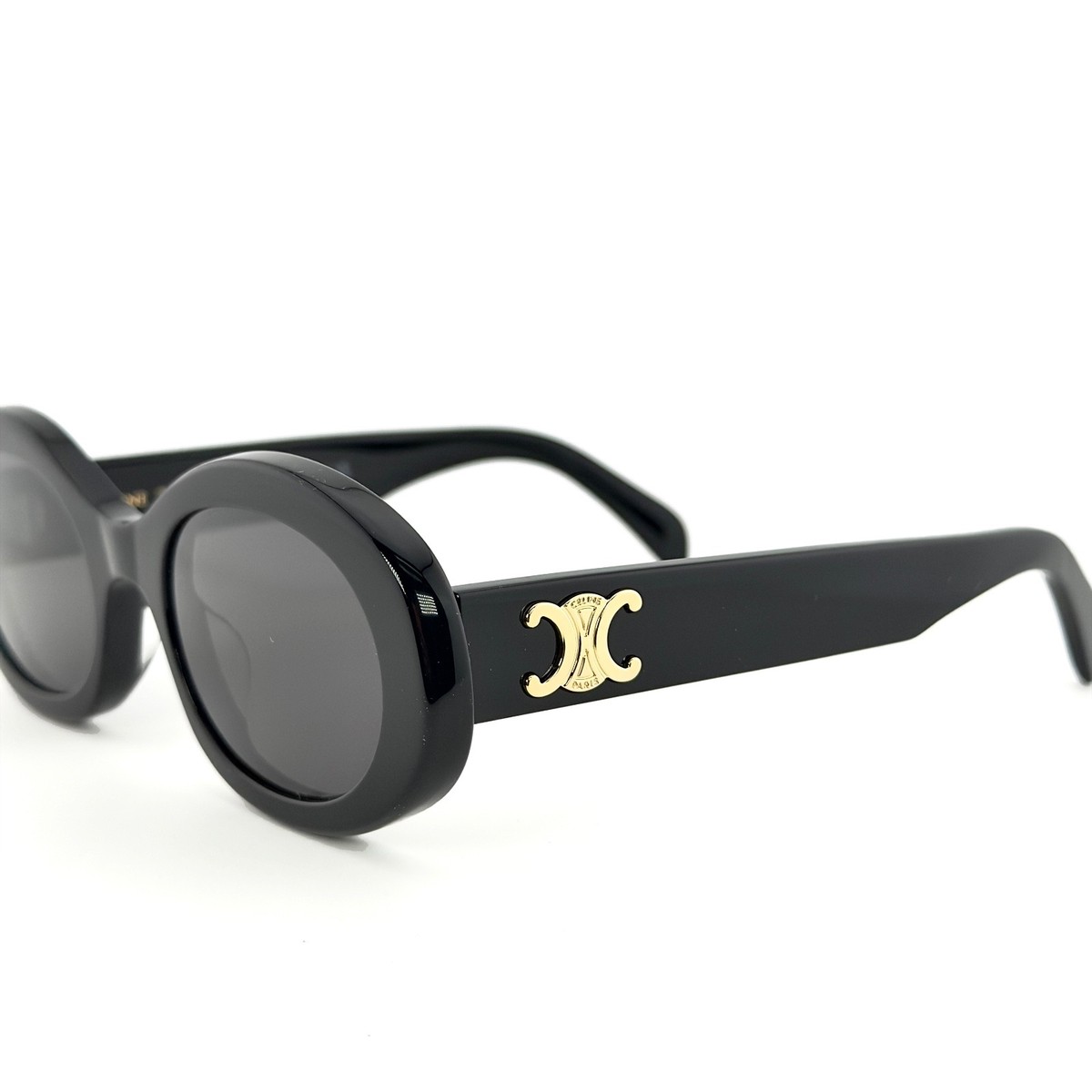 CELINE CL40194U 40194 TRIOMPHE Paris Black Gold Logo Oval Unisex