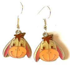 Vintage Disney Eeyore Donkey Earrings Winnie the Pooh Disneyana Signed Charms