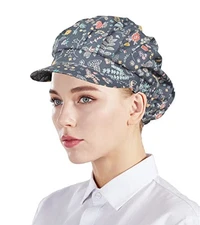  3pcs Chef Hats for Women Men Chef Caps Work Hats Kitchen Cooking Navy Modern
